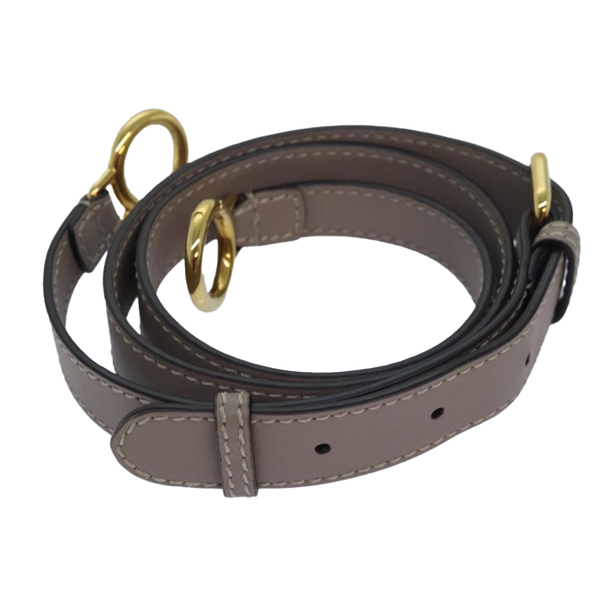 FENDI Adjustable Belt Leather 36.2""-41.3"" Gray 82065