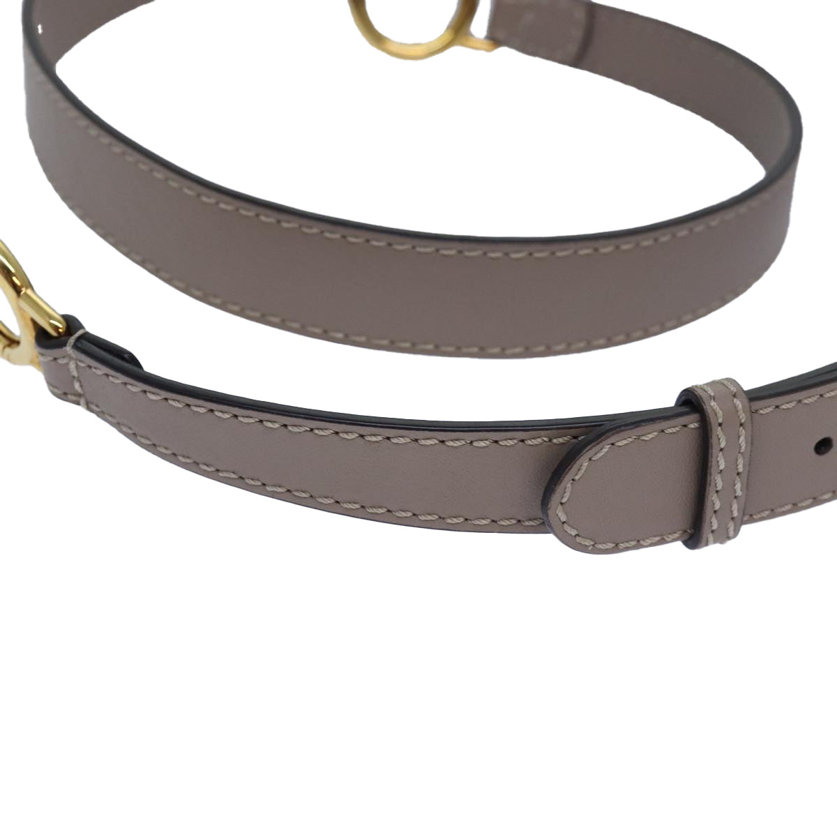 FENDI Adjustable Belt Leather 36.2""-41.3"" Gray 82065