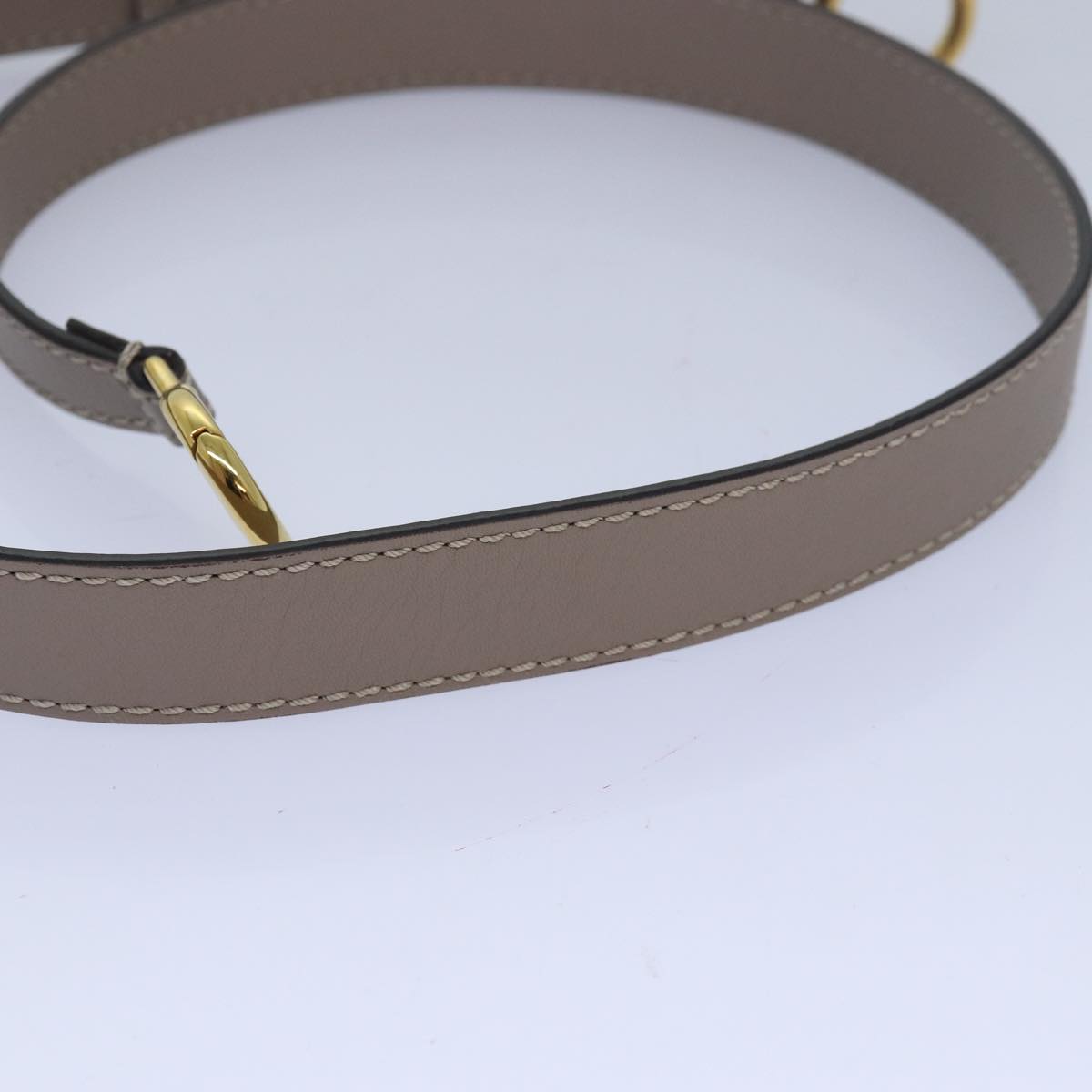 FENDI Adjustable Belt Leather 36.2""-41.3"" Gray 82065
