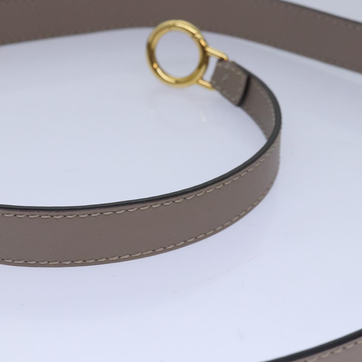 FENDI Adjustable Belt Leather 36.2""-41.3"" Gray 82065