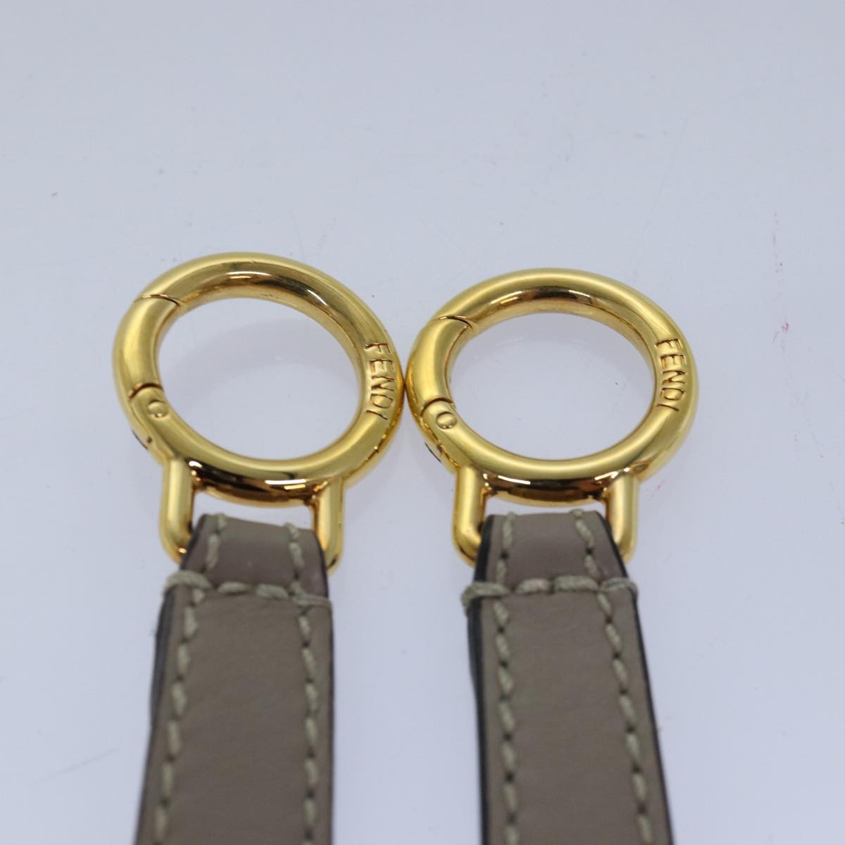 FENDI Adjustable Belt Leather 36.2""-41.3"" Gray 82065