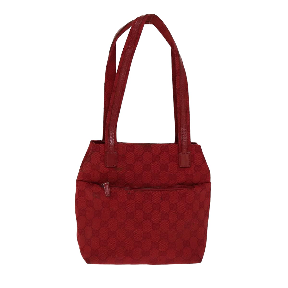GUCCI GG Canvas Shoulder Bag Red 002 1075 82164