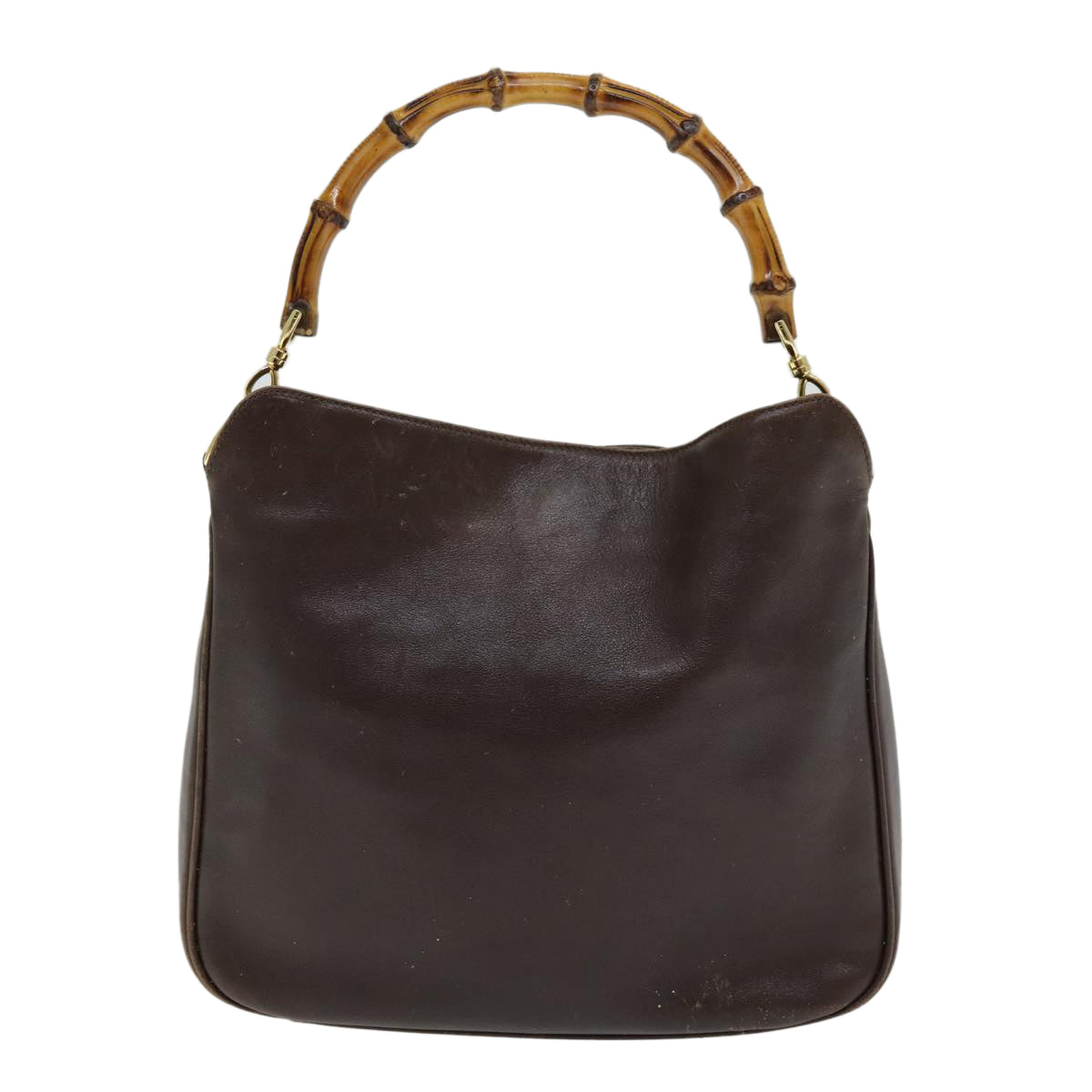 GUCCI Bamboo Shoulder Bag Leather 2way Brown 001 3444 1638 82177