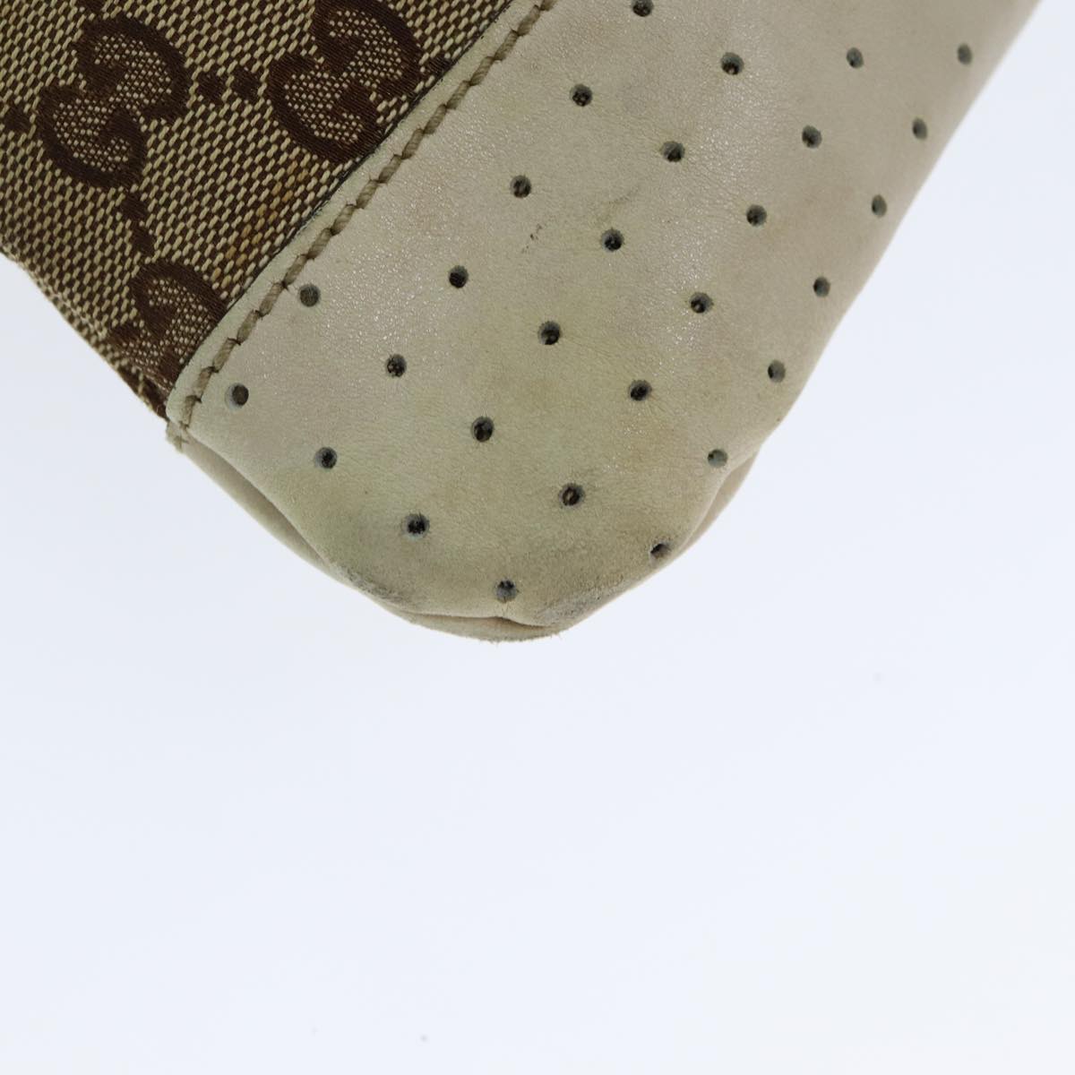 GUCCI GG Canvas Shoulder Bag Beige White 145857 82178