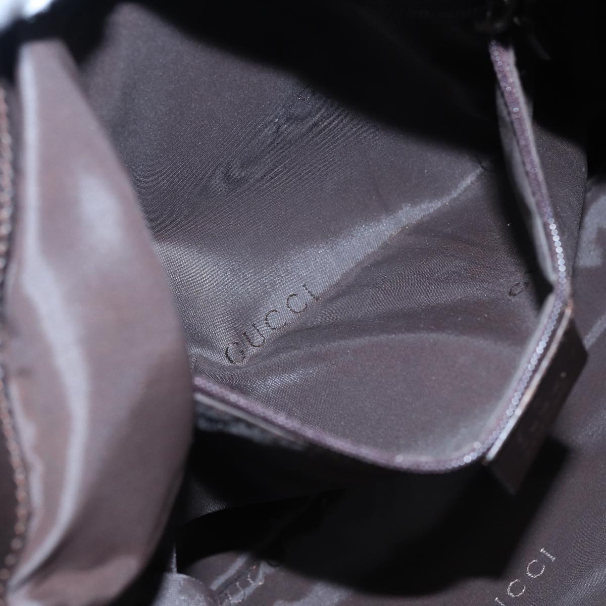 GUCCI Bamboo Hand Bag Nylon 2way Khaki 001 1638 82192