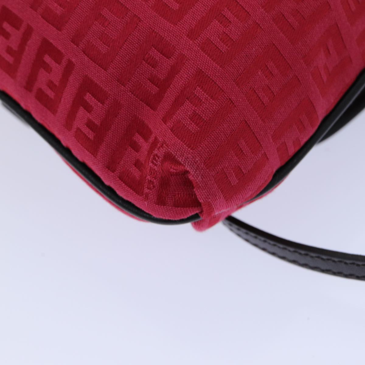 FENDI Zucchino Canvas Shoulder Bag Red 8BT052 82253