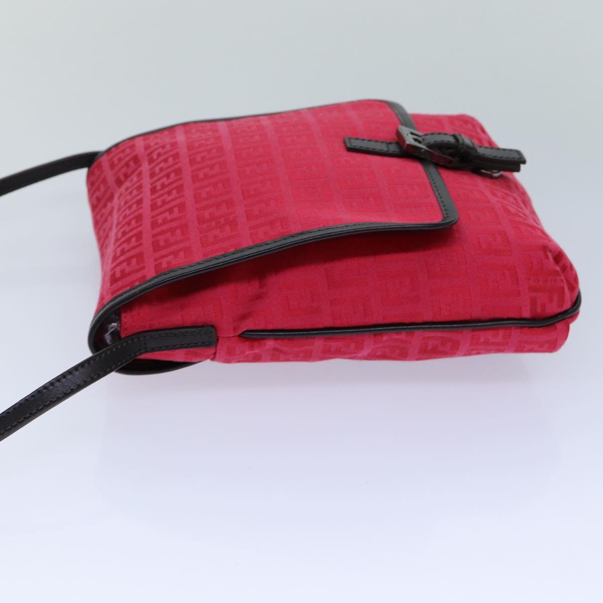 FENDI Zucchino Canvas Shoulder Bag Red 8BT052 82253