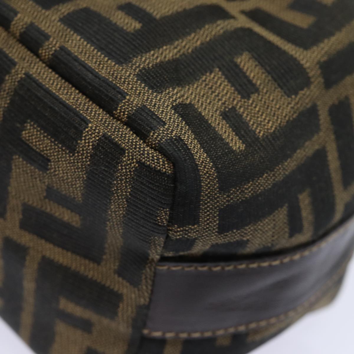 FENDI Vanity Zucca Canvas Pouch Black Brown 82485