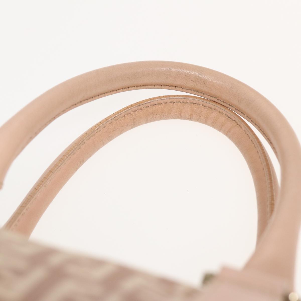 FENDI Zucchino Canvas Mini Boston Bag Pink 82685