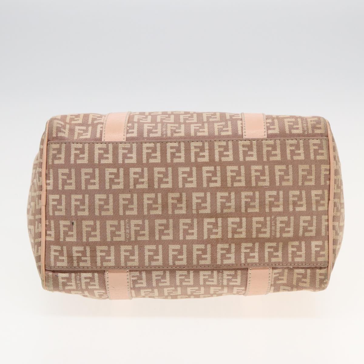 FENDI Zucchino Canvas Mini Boston Bag Pink 82685