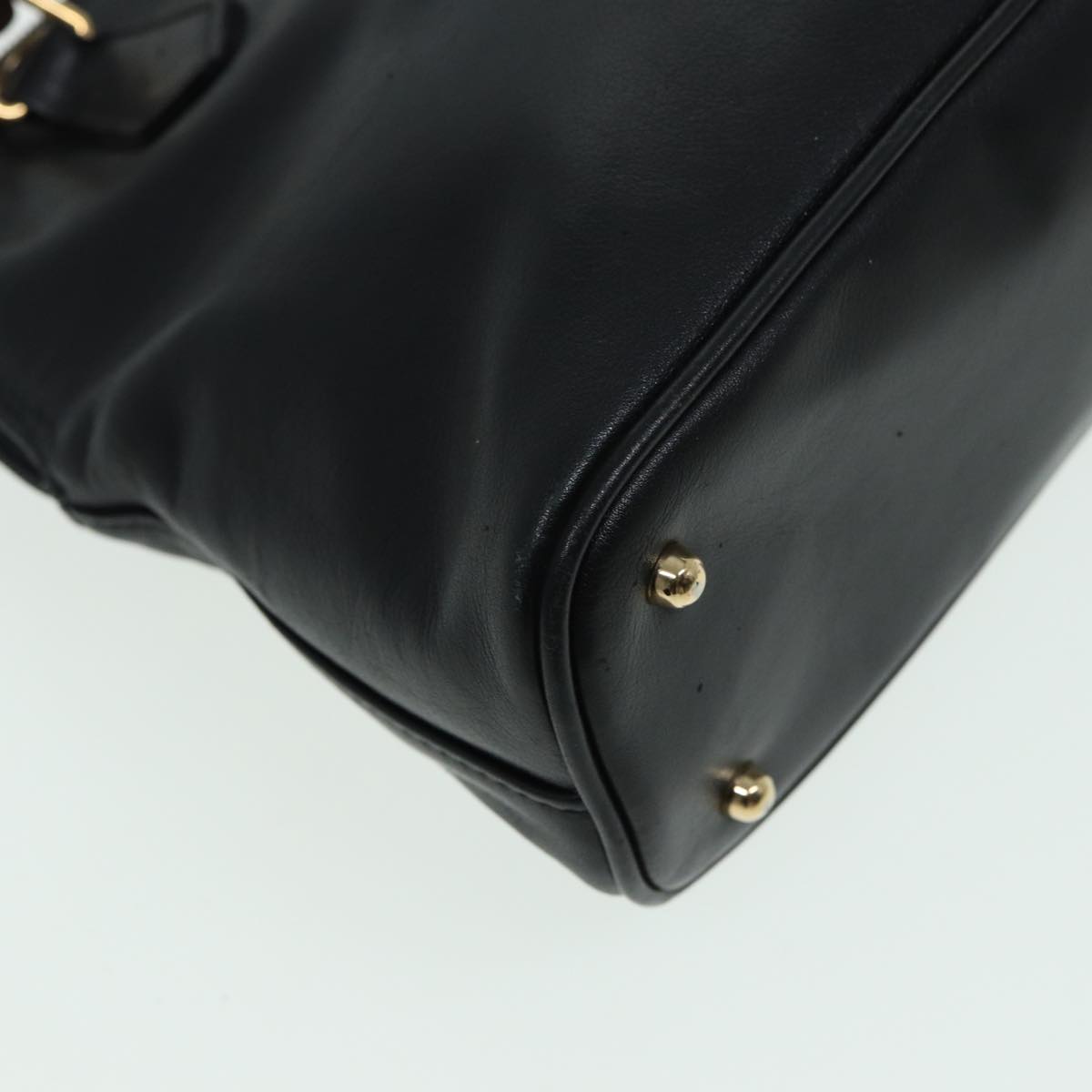 GUCCI Bamboo Hand Bag Leather 2way Black 000 090 0290 82700