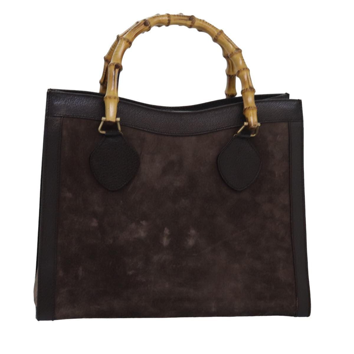 GUCCI Bamboo Hand Bag Suede Brown 002 1095 0260 82706