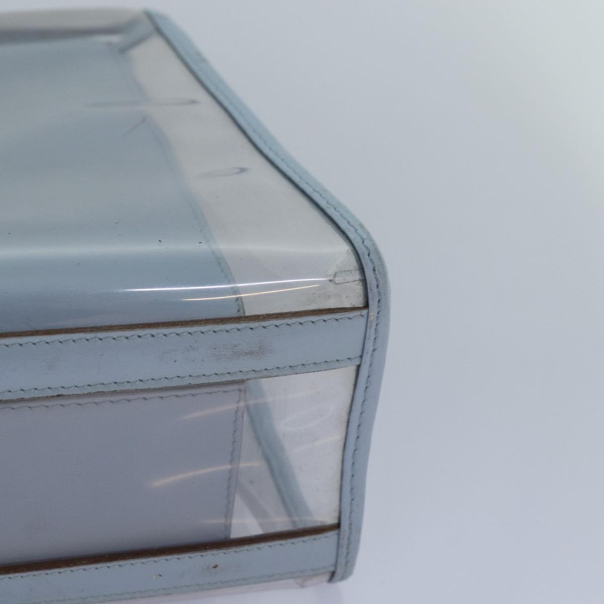 GUCCI Hand Bag Vinyl Light Blue 82716
