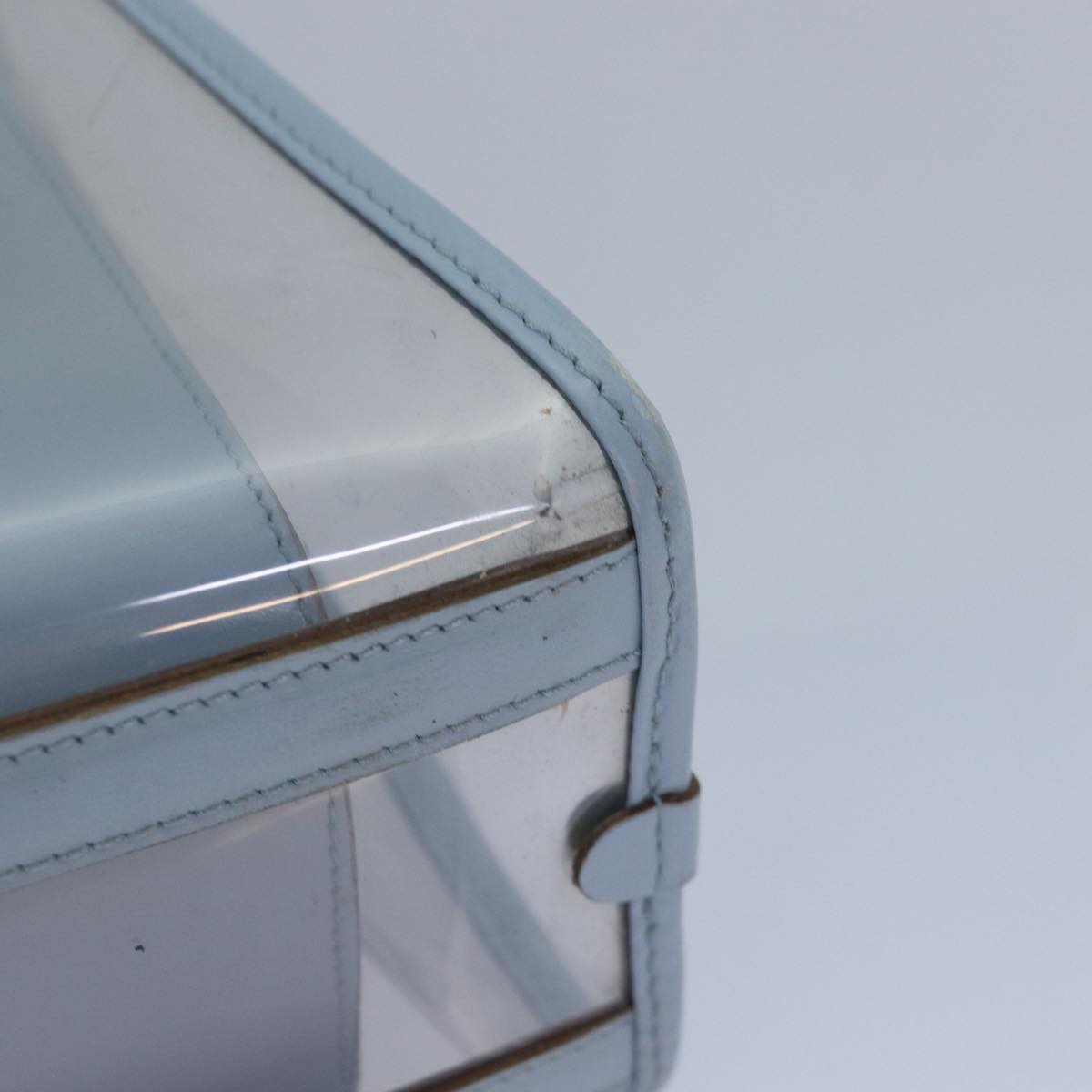 GUCCI Hand Bag Vinyl Light Blue 82716