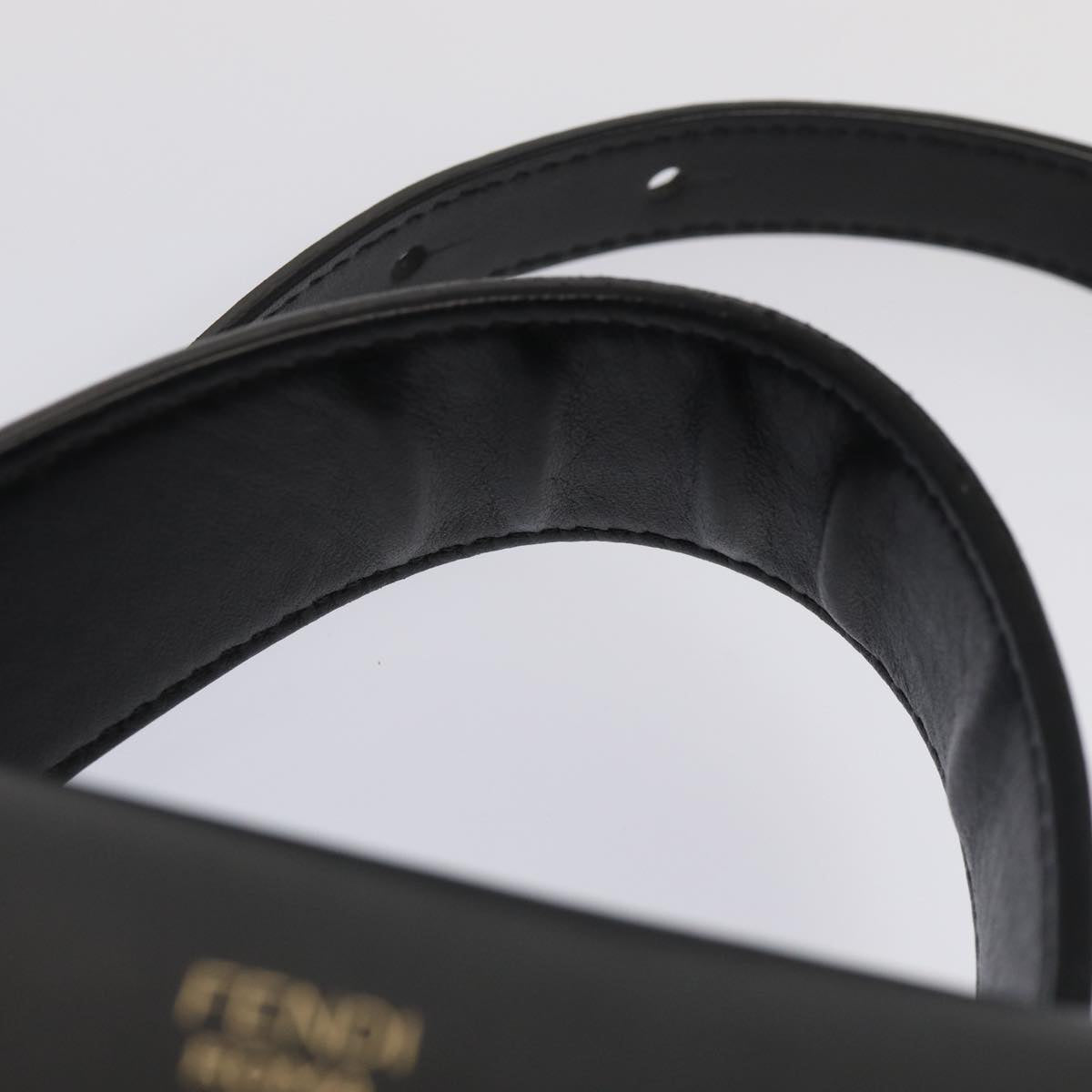 FENDI Hand Bag Leather 2way Black 82745