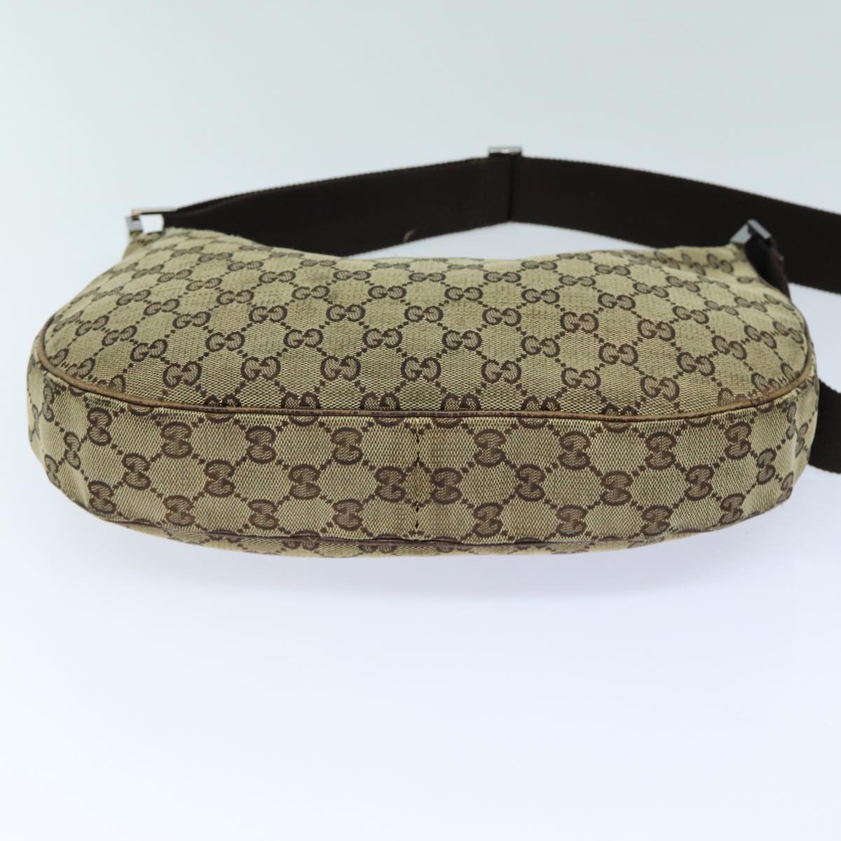 GUCCI GG Canvas Shoulder Bag Beige Brown 122709 82825