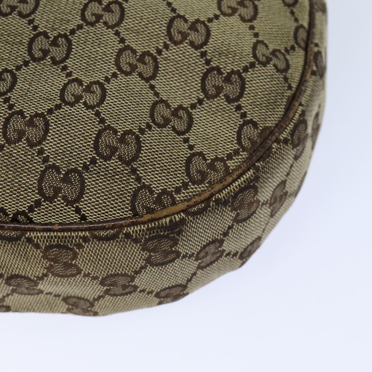 GUCCI GG Canvas Shoulder Bag Beige Brown 122709 82825
