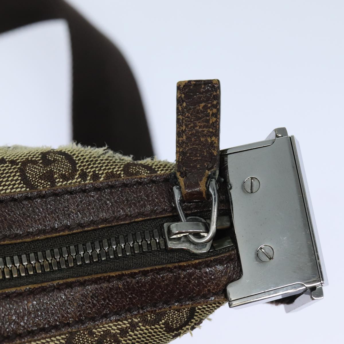 GUCCI GG Canvas Shoulder Bag Beige Brown 122709 82825