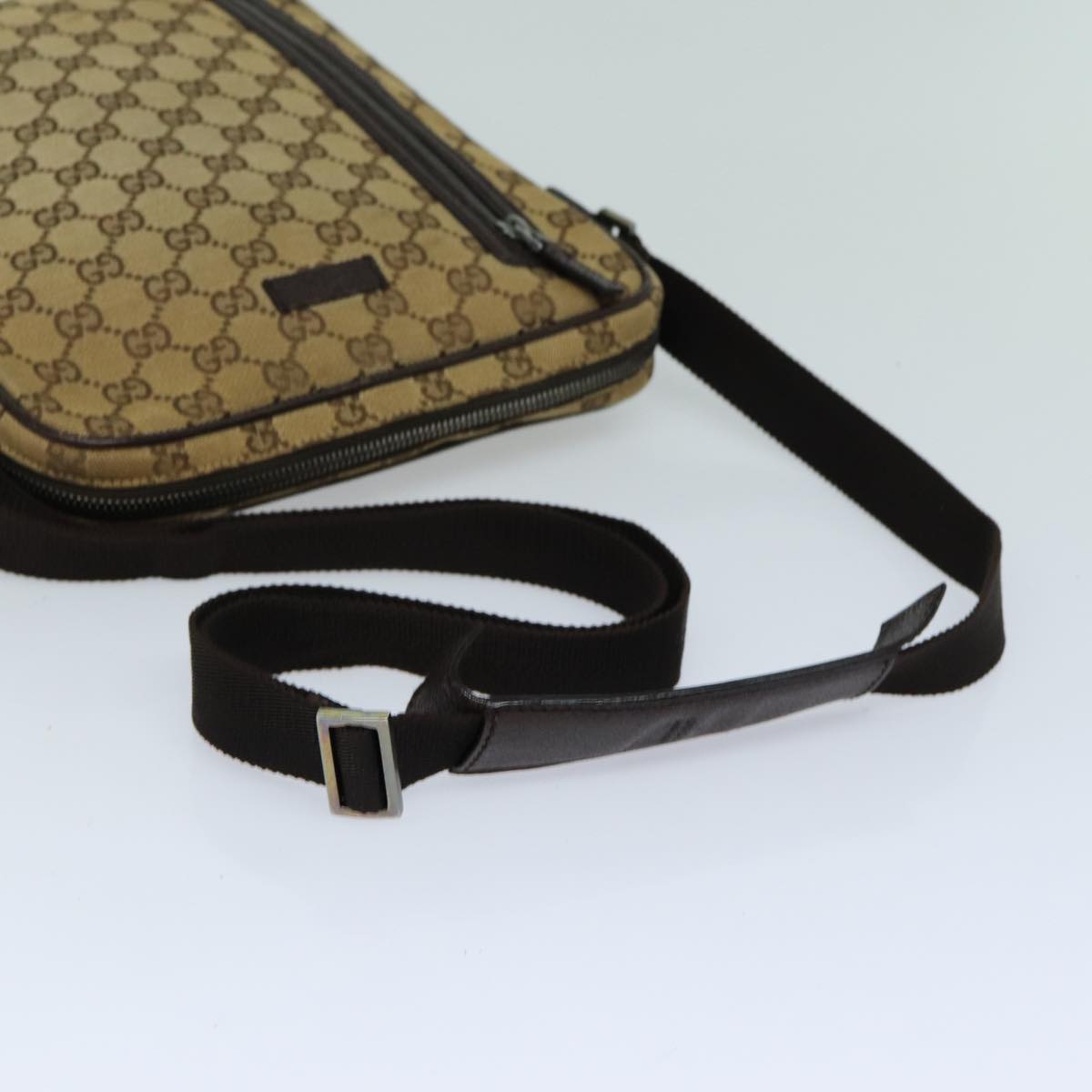 GUCCI GG Canvas Shoulder Bag Beige Brown 122760 82827