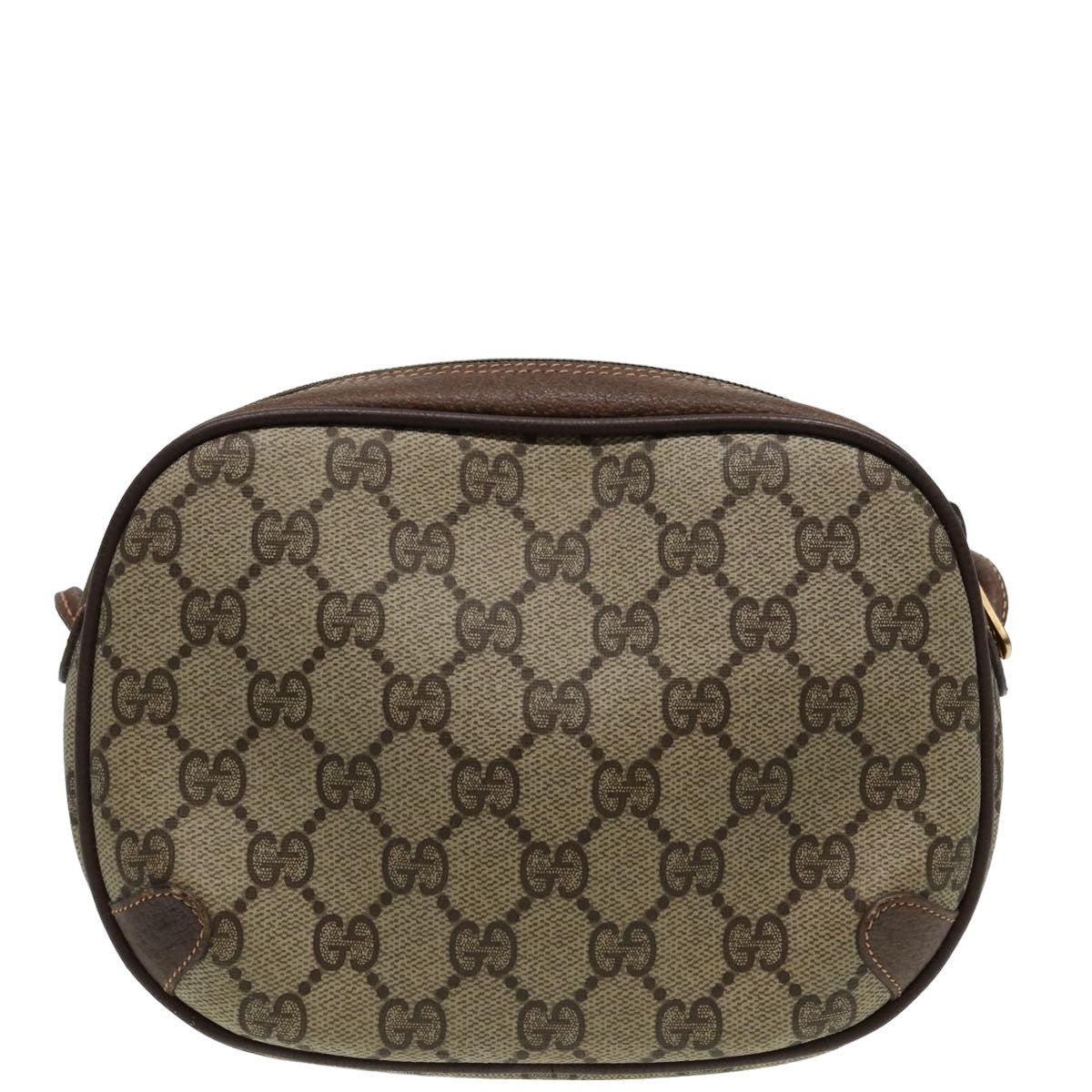 GUCCI GG Canvas Web Sherry Line Shoulder Bag PVC Leather Beige 83133