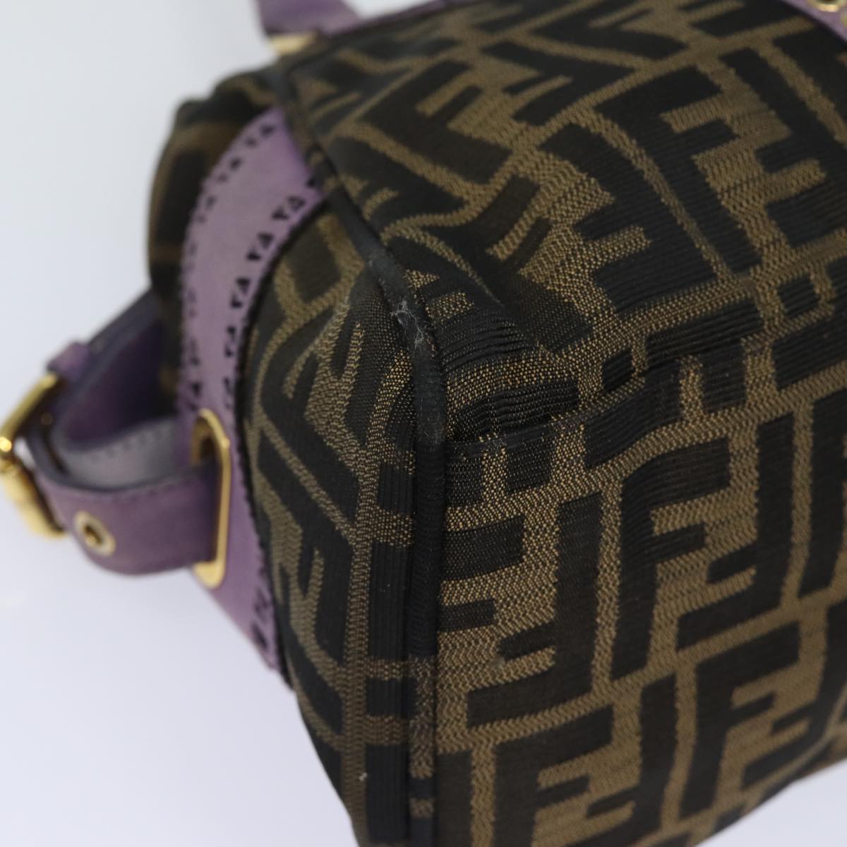 FENDI Zucca Canvas Hand Bag Brown Black Purple 83149