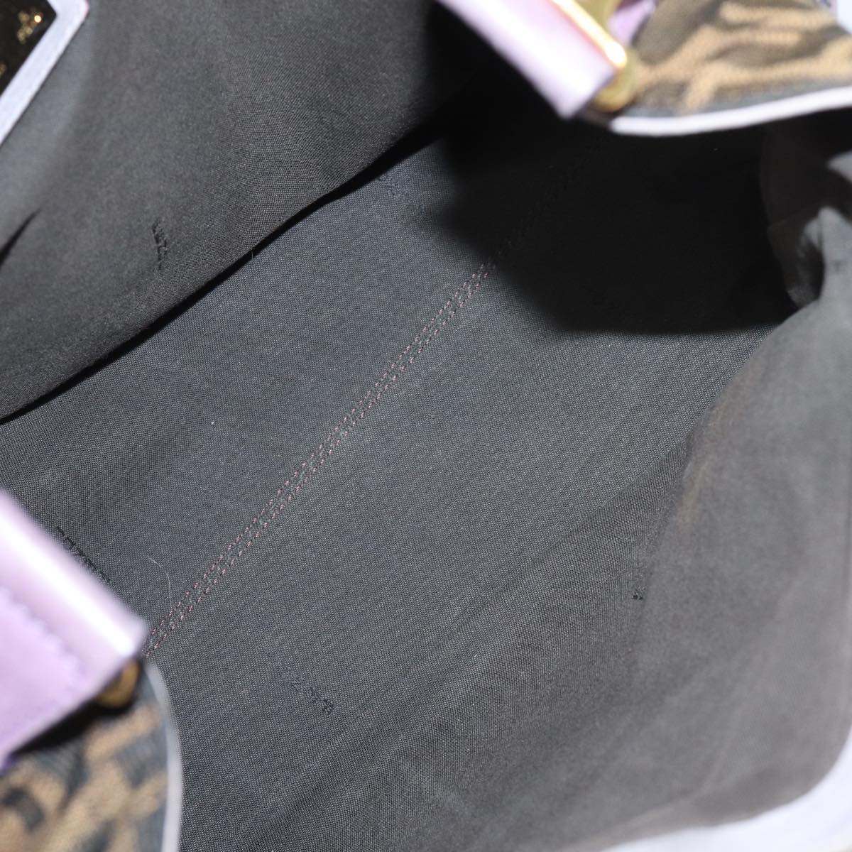 FENDI Zucca Canvas Hand Bag Brown Black Purple 83149