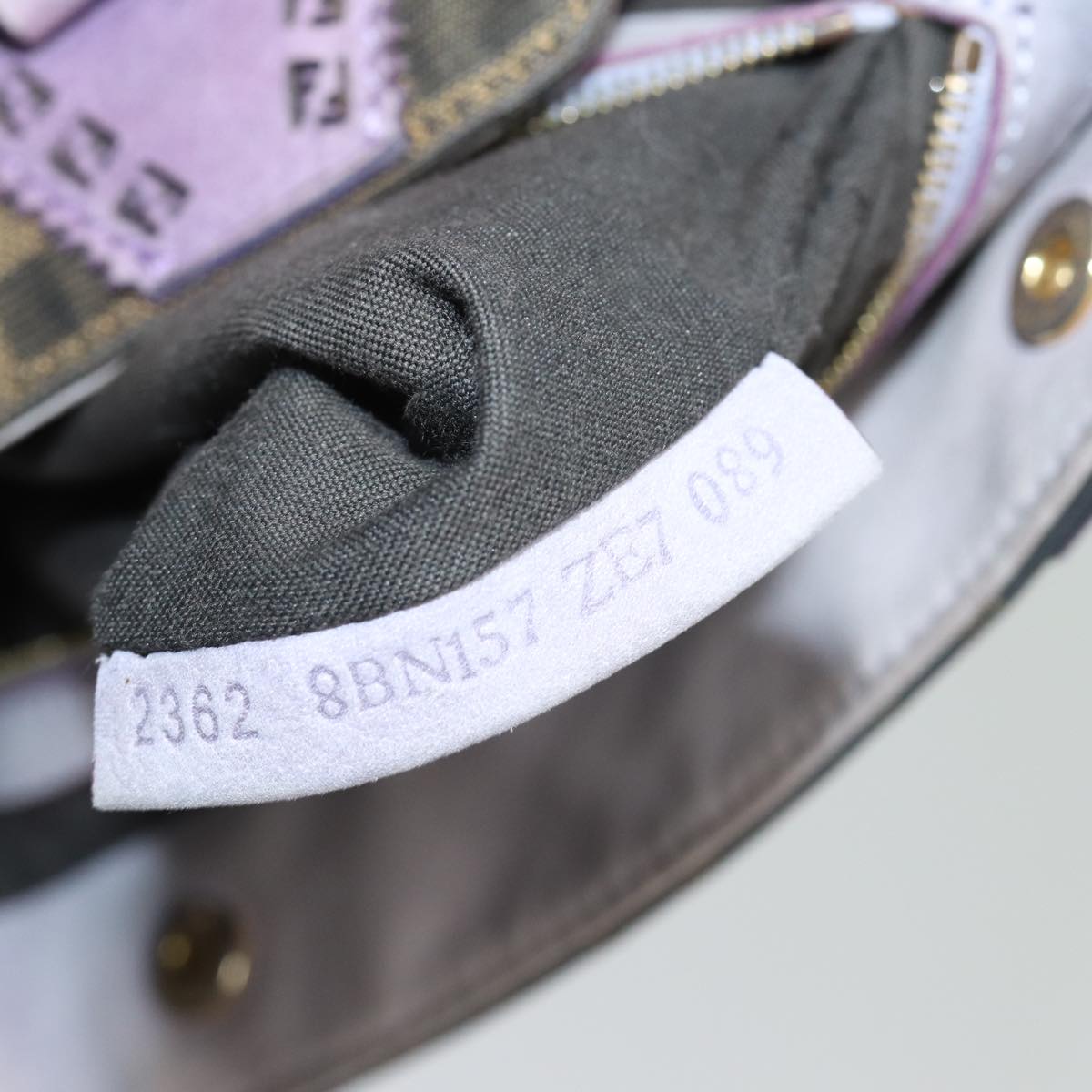 FENDI Zucca Canvas Hand Bag Brown Black Purple 83149