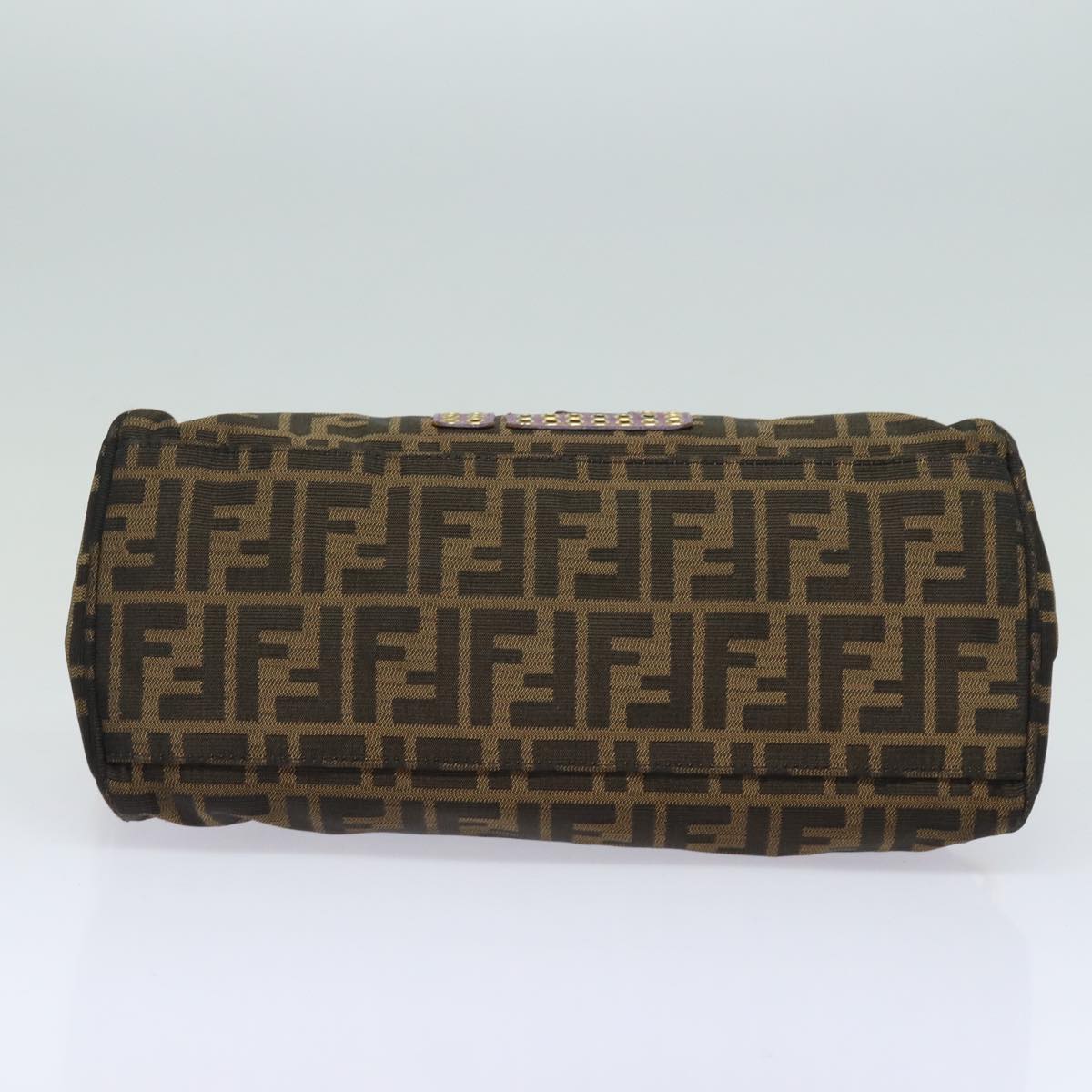 FENDI Zucca Canvas Hand Bag Brown Black Purple 83149