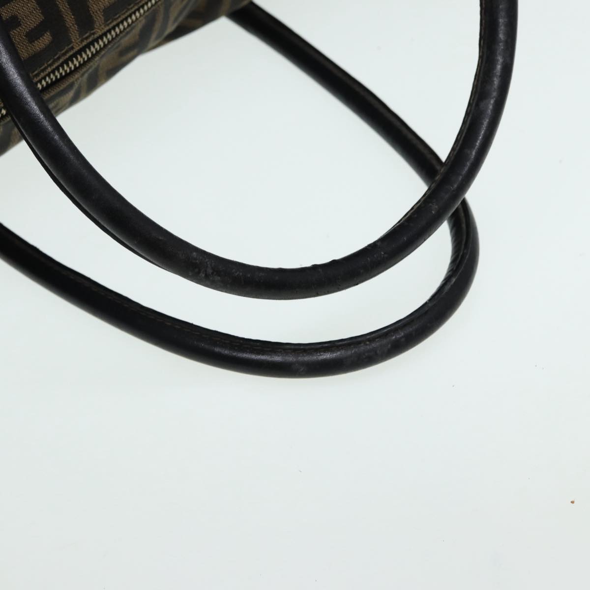 FENDI Zucca Canvas Boston Bag Brown Black 83151