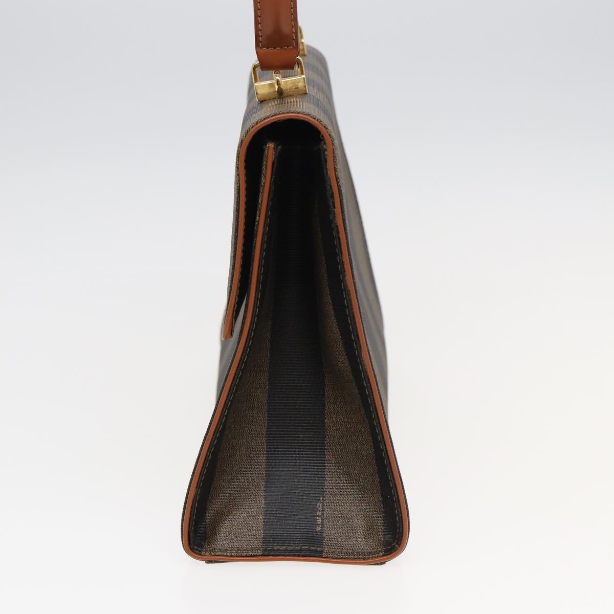 FENDI Pecan Canvas Hand Bag Black Brown 83199