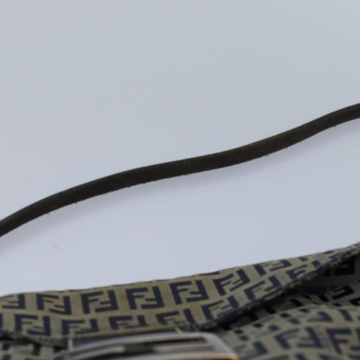 FENDI Zucchino Canvas Mamma Baguette Shoulder Bag Navy 83213