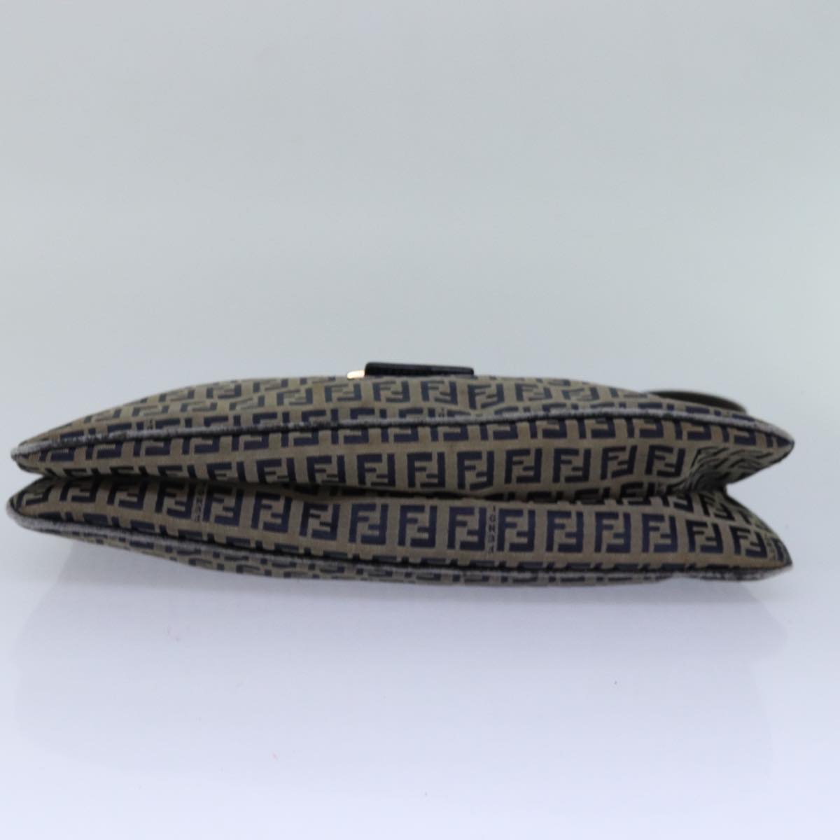 FENDI Zucchino Canvas Mamma Baguette Shoulder Bag Navy 83213