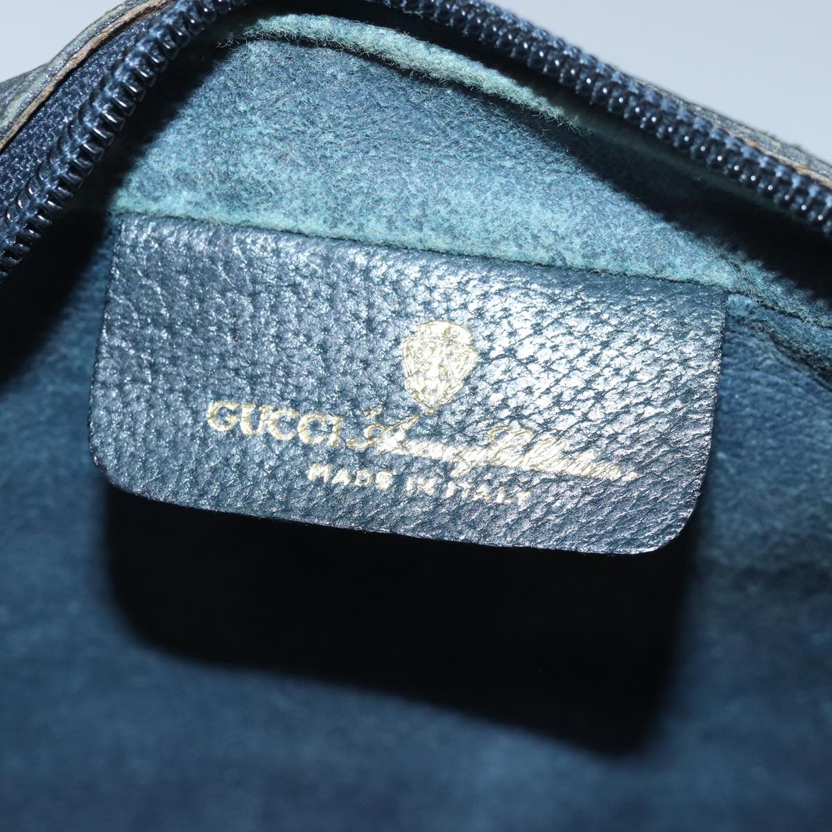 GUCCI GG Canvas Sherry Line Shoulder Bag PVC Leather Navy Red 83291