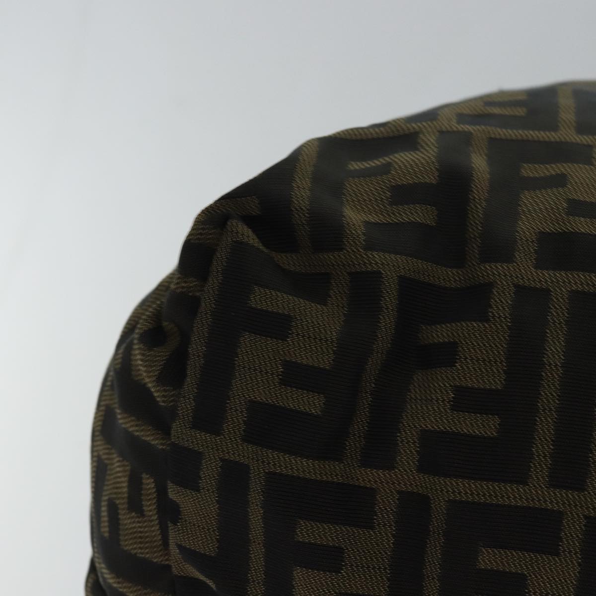 FENDI Zucca Canvas Boston Bag Brown Black 83296