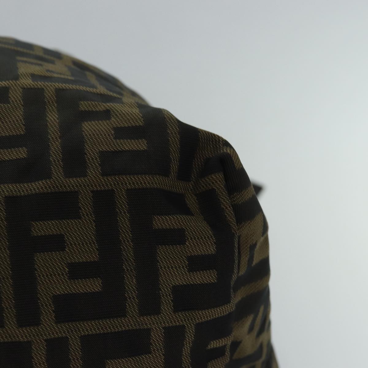 FENDI Zucca Canvas Boston Bag Brown Black 83296
