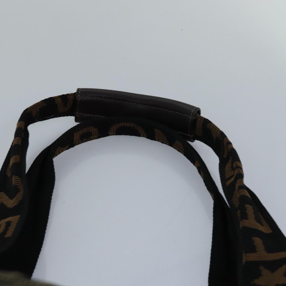 FENDI Zucca Canvas Boston Bag Brown Black 83296