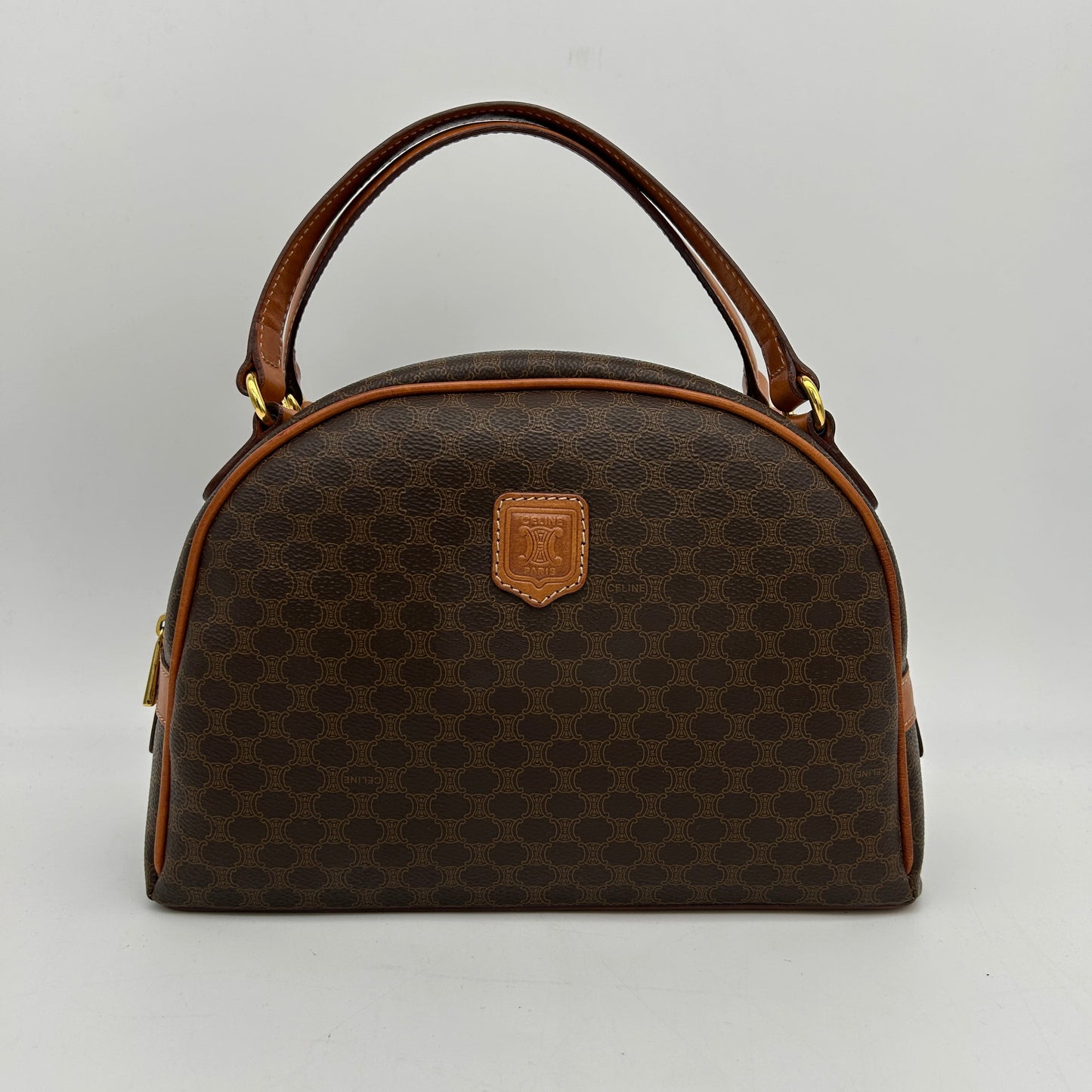 Celine Macadam Canvas Hand Bag PVC Leather - Brown B1130JNJFG