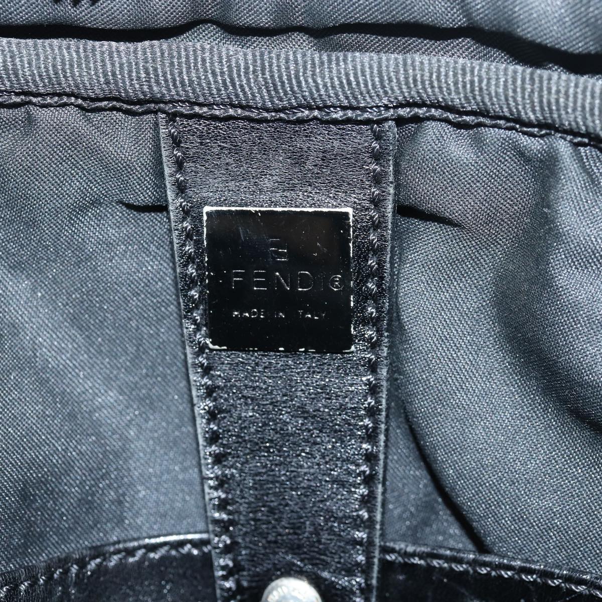 FENDI Zucchino Canvas Hand Bag Brown Black 83318