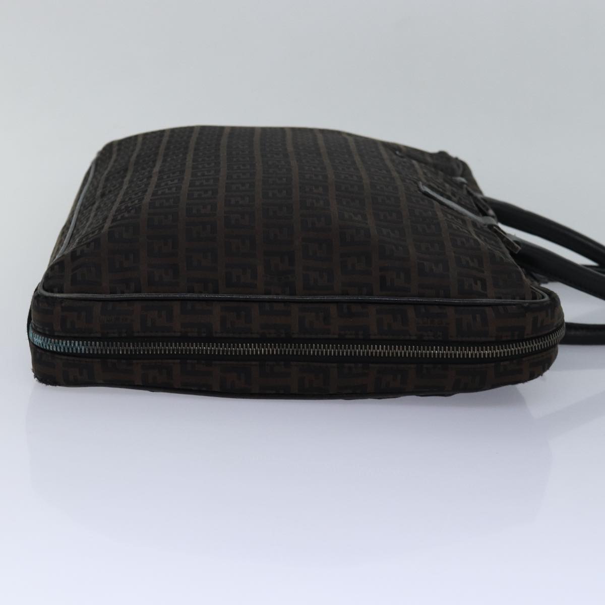 FENDI Zucchino Canvas Hand Bag Brown Black 83318