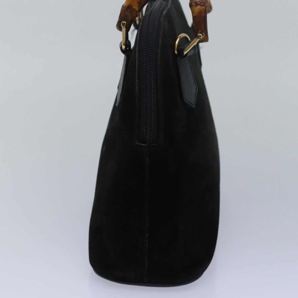 GUCCI Bamboo Hand Bag Suede Black 000 1046 0290 83323