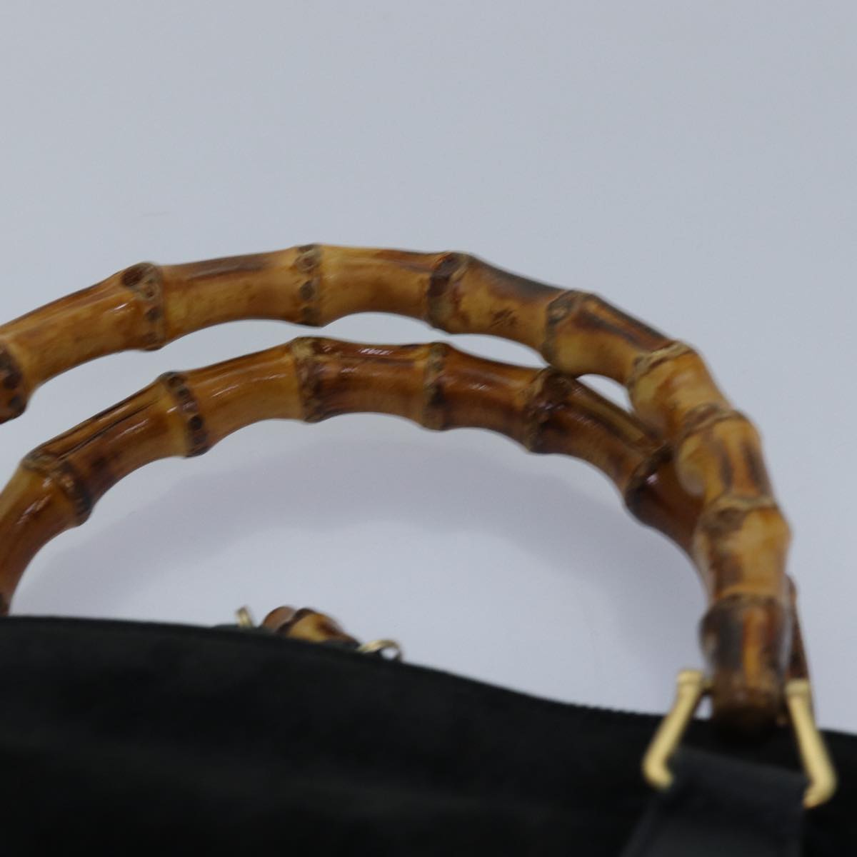 GUCCI Bamboo Hand Bag Suede Black 000 1046 0290 83323