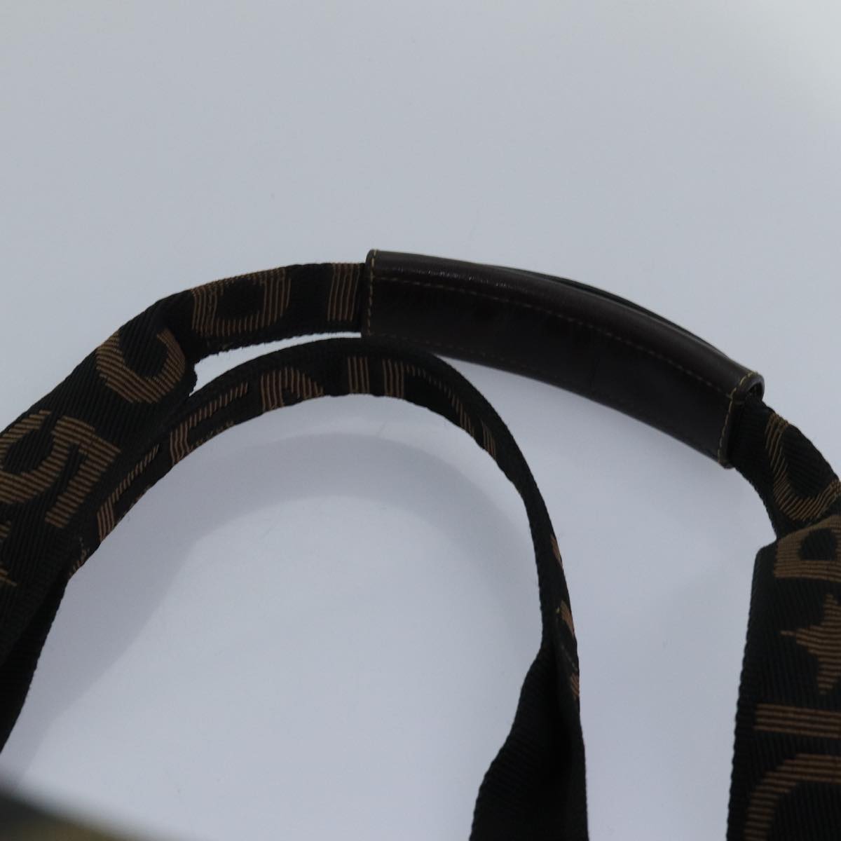 FENDI Zucca Canvas Boston Bag Brown Black 83329