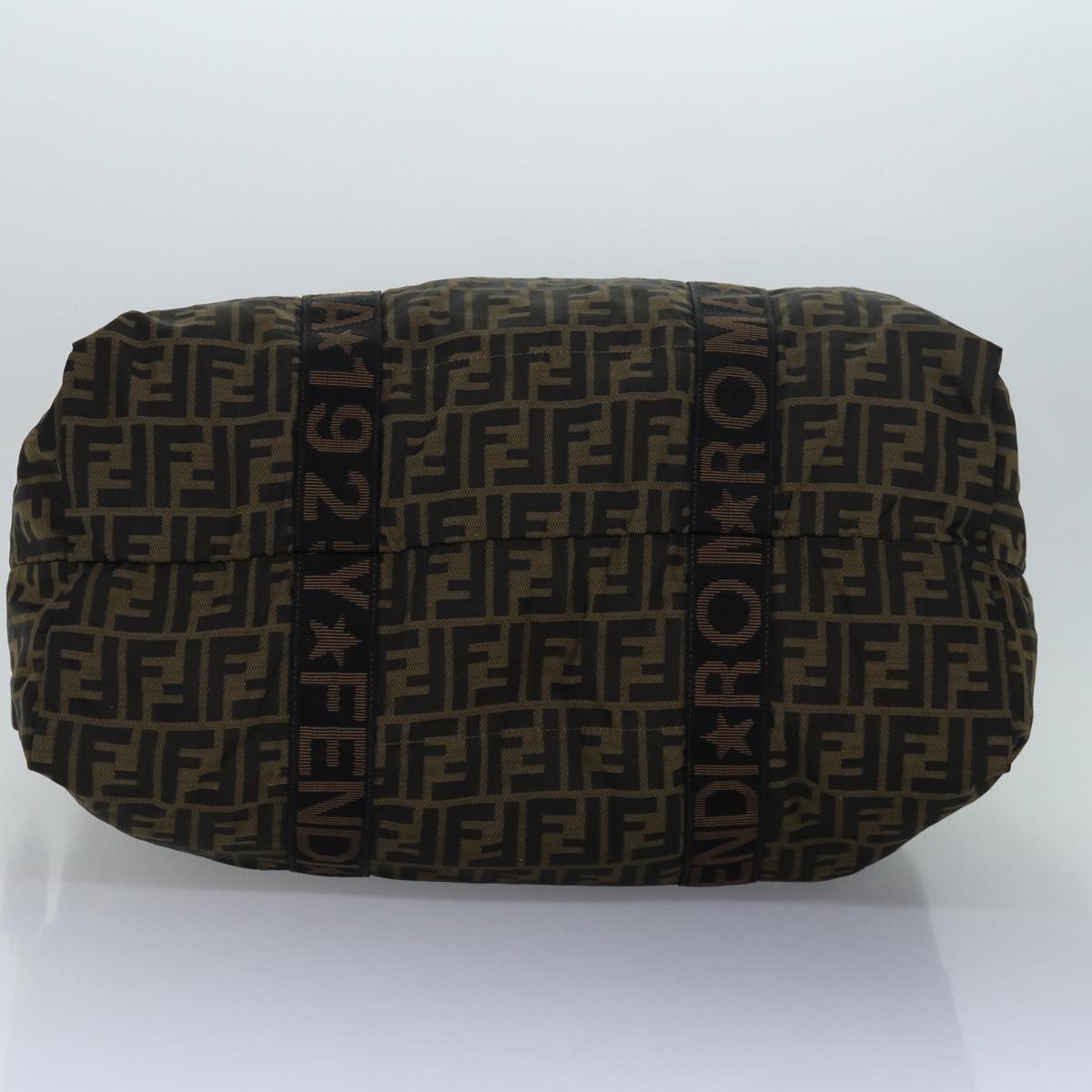 FENDI Zucca Canvas Boston Bag Brown Black 83329