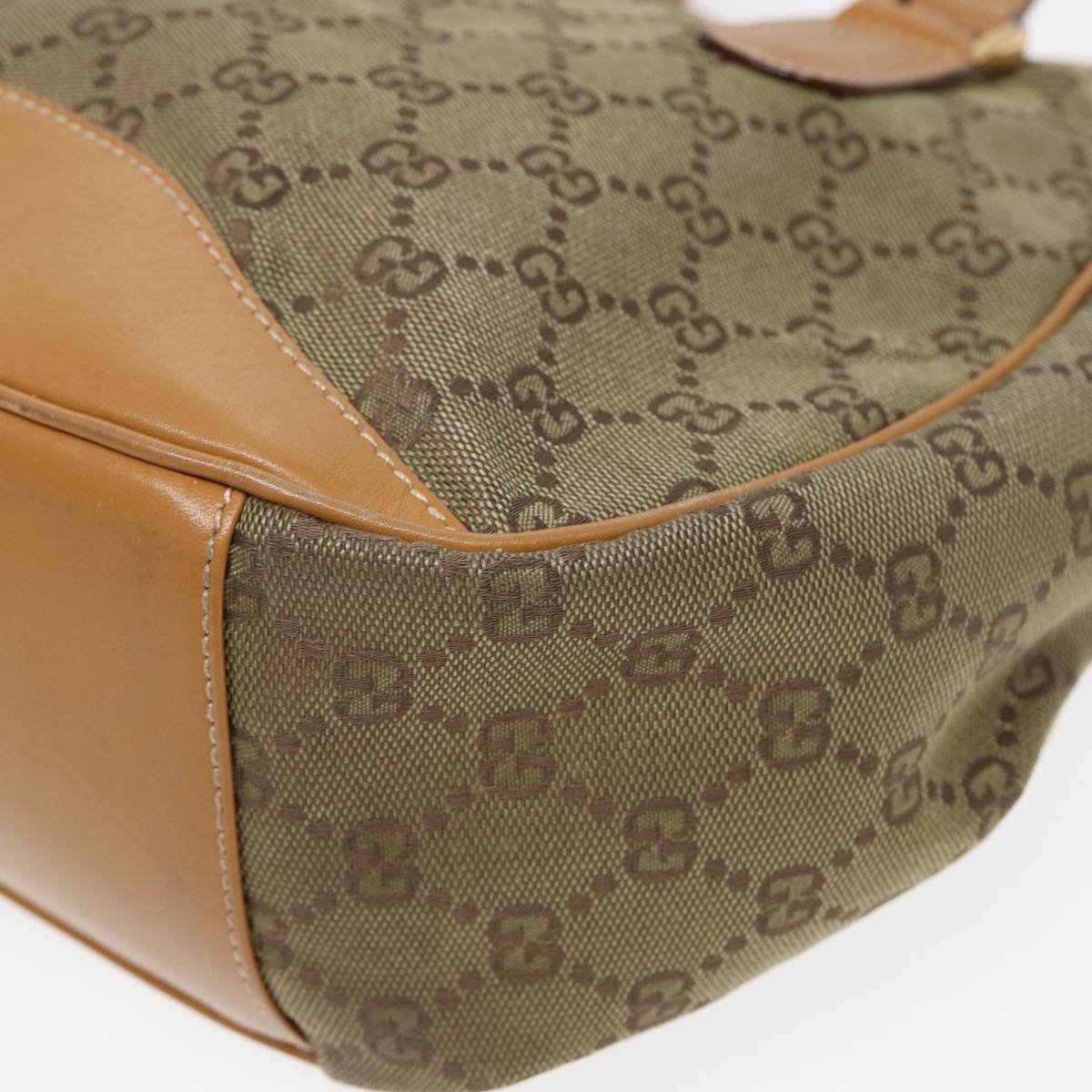 GUCCI GG Canvas Hand Bag Beige Brown 000 2854 0282 83346