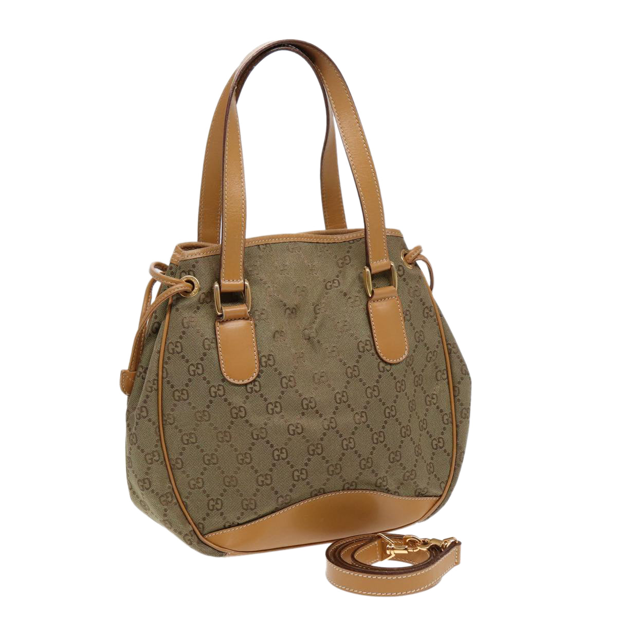 GUCCI GG Canvas Hand Bag Beige Brown 000 2854 0282 83346
