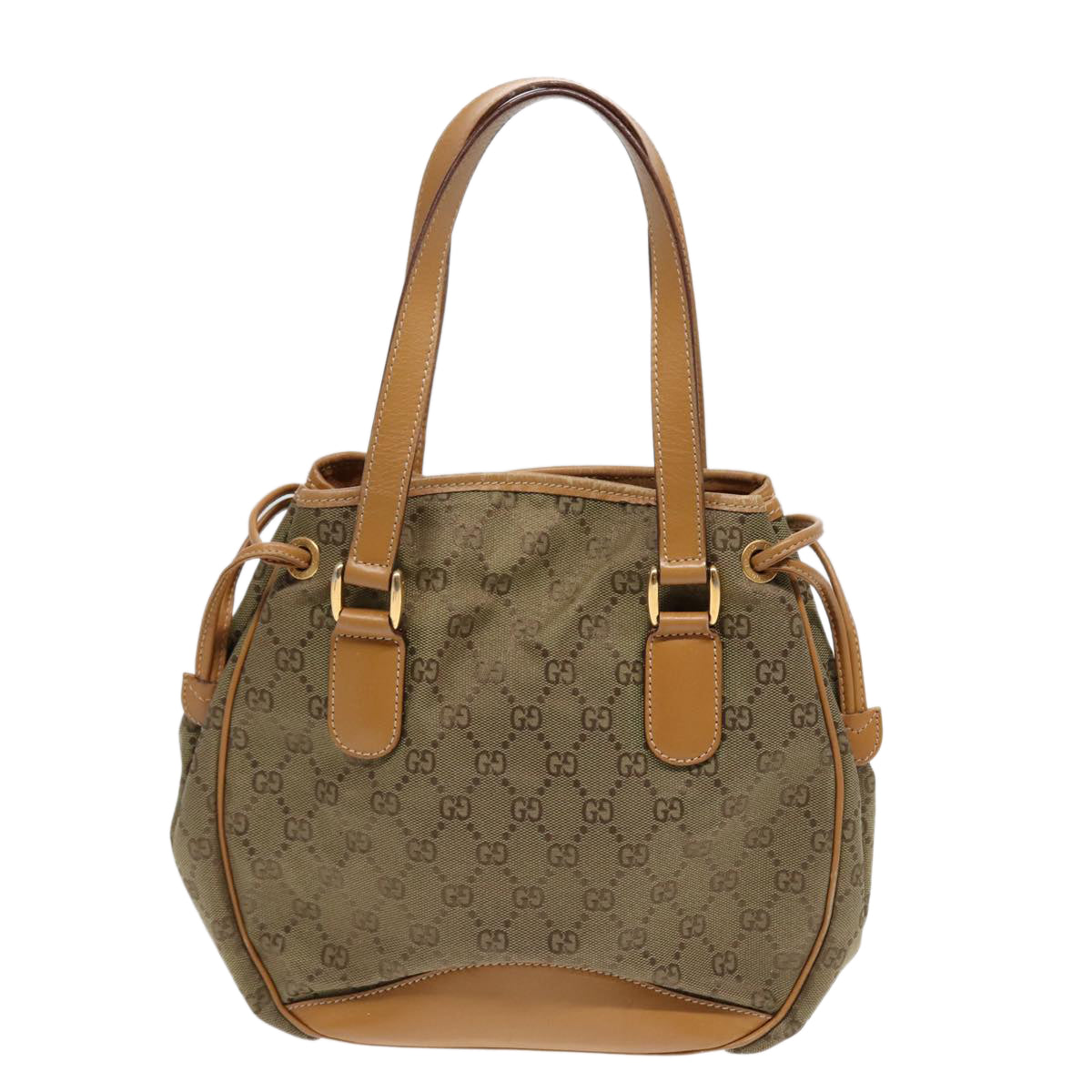 GUCCI GG Canvas Hand Bag Beige Brown 000 2854 0282 83346