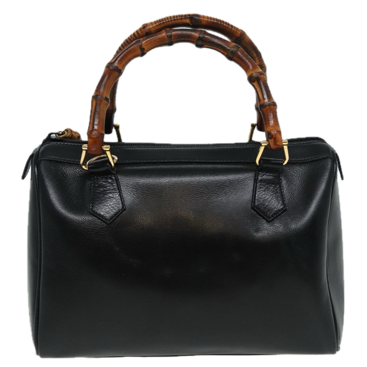 GUCCI Bamboo Hand Bag Leather 2way Black 000 122 0294 83372
