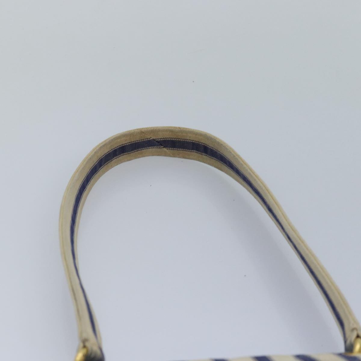 CHANEL Turn Lock Shoulder Bag Canvas Blue CC 83375