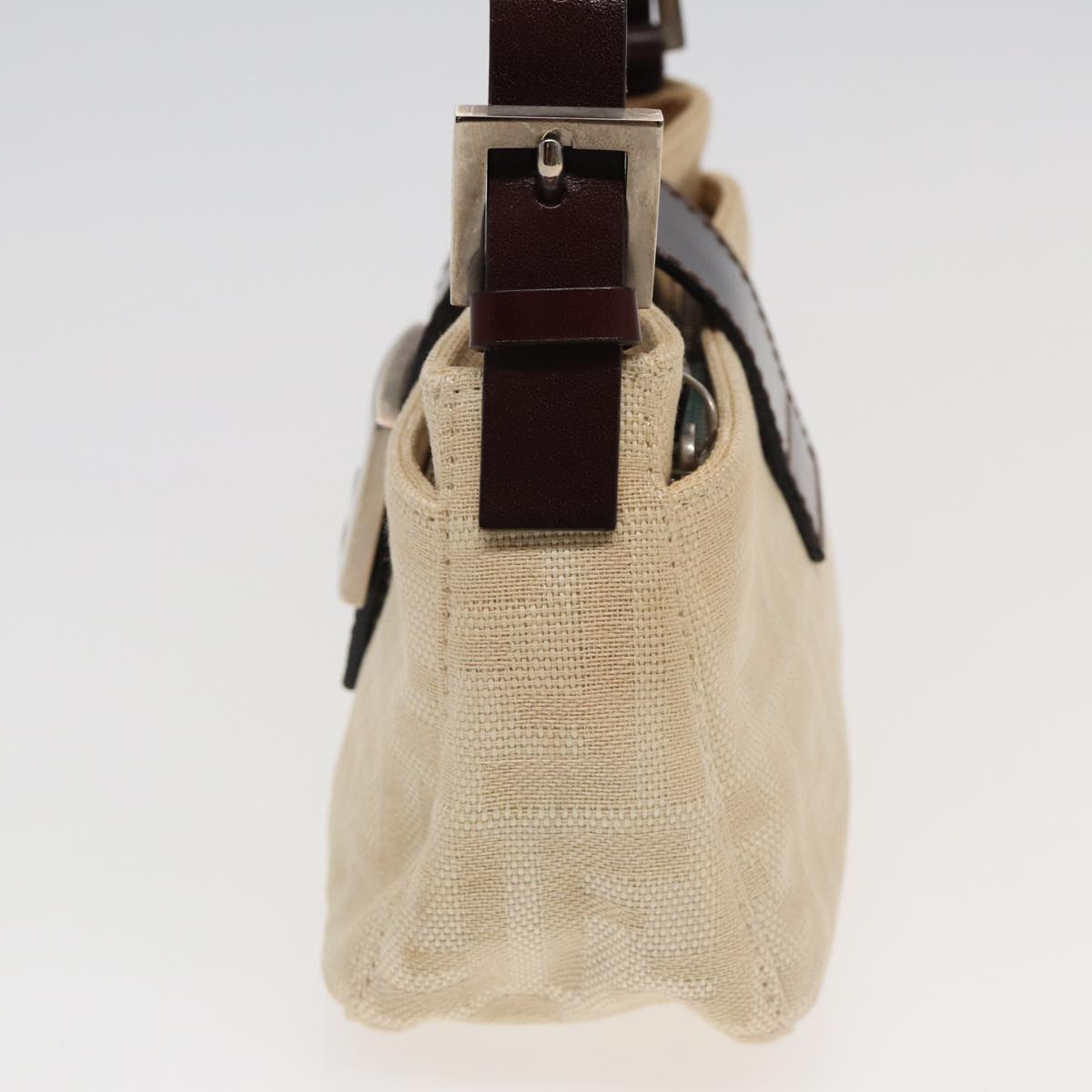 FENDI Zucca Canvas Mamma Baguette Shoulder Bag Beige 83401