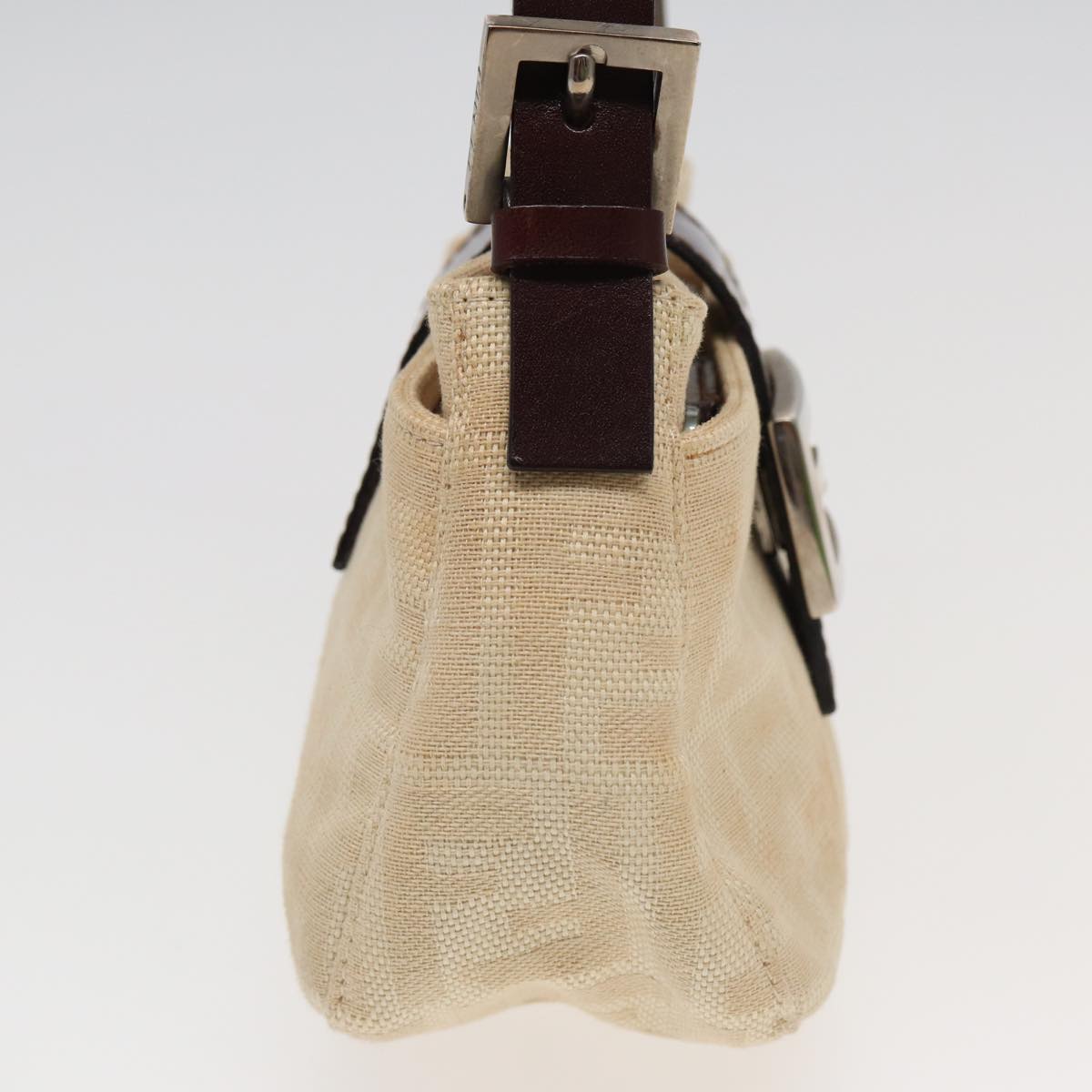 FENDI Zucca Canvas Mamma Baguette Shoulder Bag Beige 83401